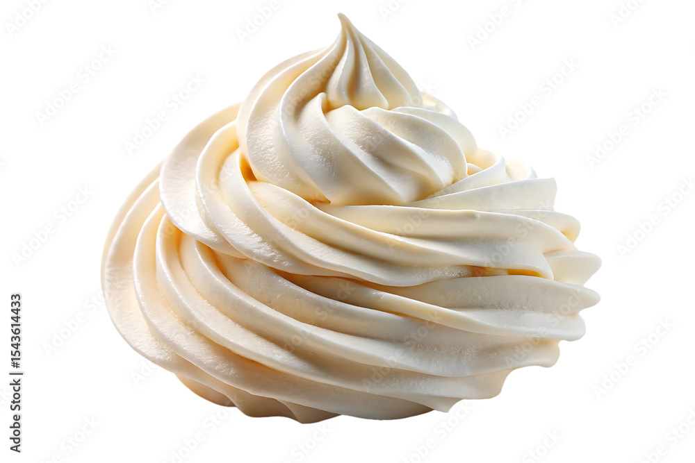 Creamy Off White Whipped Cream Swirl Dessert Topping Isolated on a transparent background image Creamy Off White Whipped Cream Swirl Dessert Topping Isolated on a transparent background image