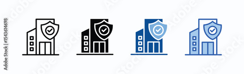 Business Insurance icon sheet multiple style collection isolated vector