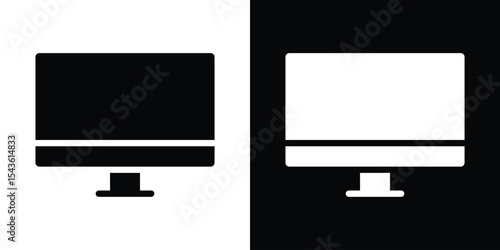 Computer screen icon collection. line stroke icon. EPS 10