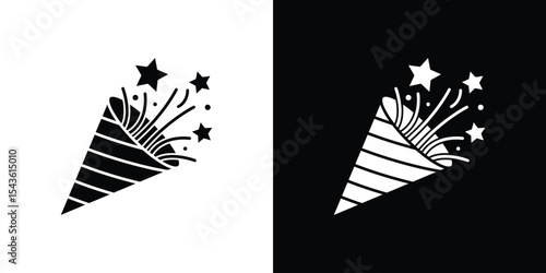 Confetti party popper icon collection. line stroke icon. EPS 10