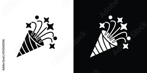 Confetti popper icon collection. line stroke icon. EPS 10