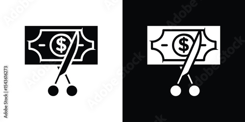 Cost cutting icon collection. line stroke icon. EPS 10