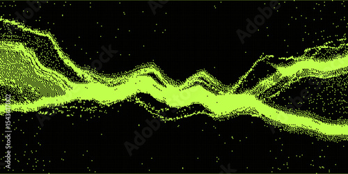 Pixel Glitch Wave Background. Abstract Retro Screen Style