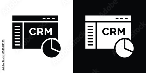 CRM icon collection. line stroke icon. EPS 10