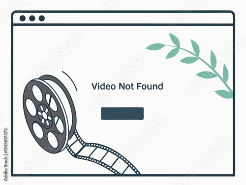 Online course interface showing 404 error with missing video file placeholder graphic