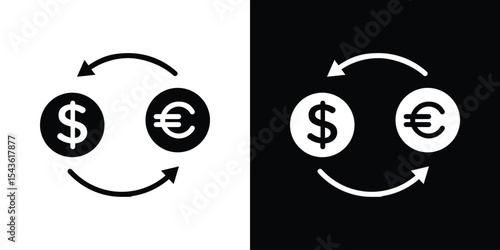 Currency exchange icon collection. line stroke icon. EPS 10