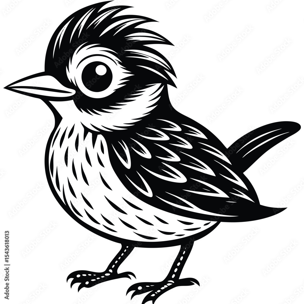 Obraz premium Cute bird vector illustration with white background