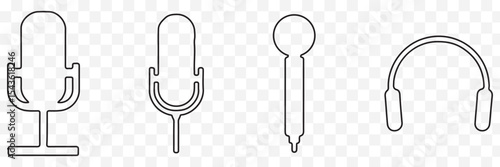 Microphone Icons set. variant microphone icon. Karaoke mic. Podcast microphone. web and mobile icons. vector illustration eps 10