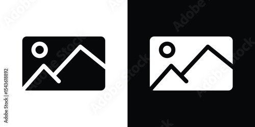 Default image icon collection. line stroke icon. EPS 10
