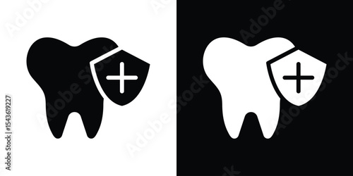 Dental insurance icon collection. line stroke icon. EPS 10
