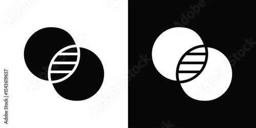Diagram venn icon collection. line stroke icon. EPS 10