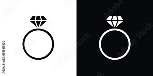Diamond ring icon collection. line stroke icon. EPS 10