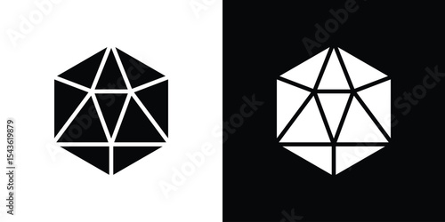 Dice d20 icon collection. line stroke icon. EPS 10