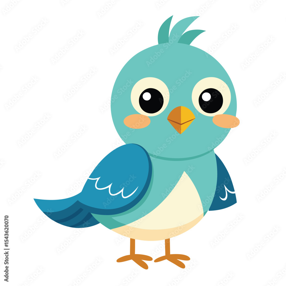 Cute bird vector illustration with white background Cute bird vector illustration with white background