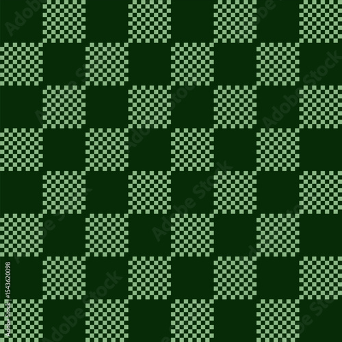Abstract Seamless pattern in chess style with chess figures and chessboard for design, textile, fabric, surface textures, packaging, scrapbooking, chess school or chess club.