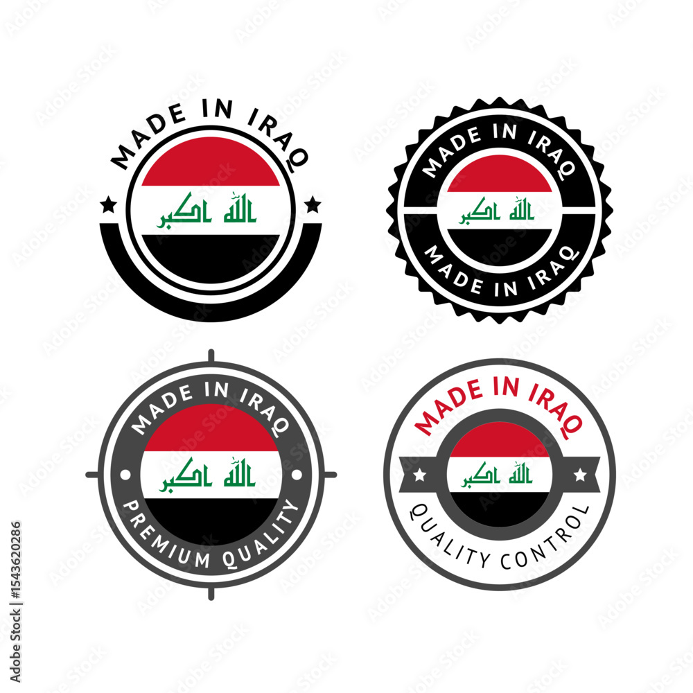 National flag of the Iraq, set flat vector icon National flag of the Iraq, set flat vector icon