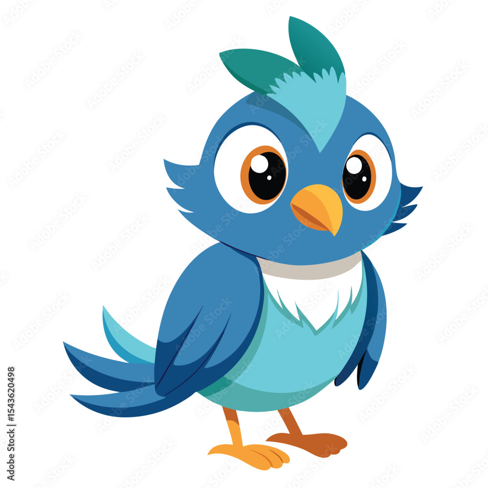 Fototapeta premium Cute bird vector illustration with white background