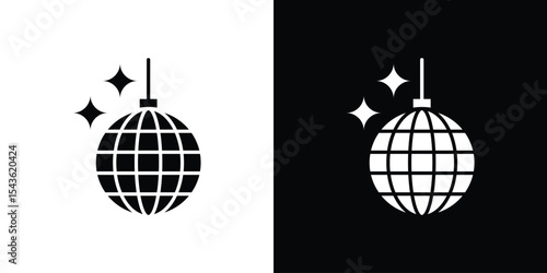 Disco ball icon collection. line stroke icon. EPS 10