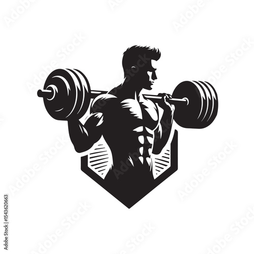 gym workouts vector silhouette clip art logo design illustration