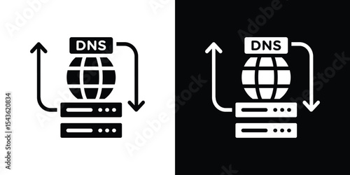 DNS icon collection. line stroke icon. EPS 10