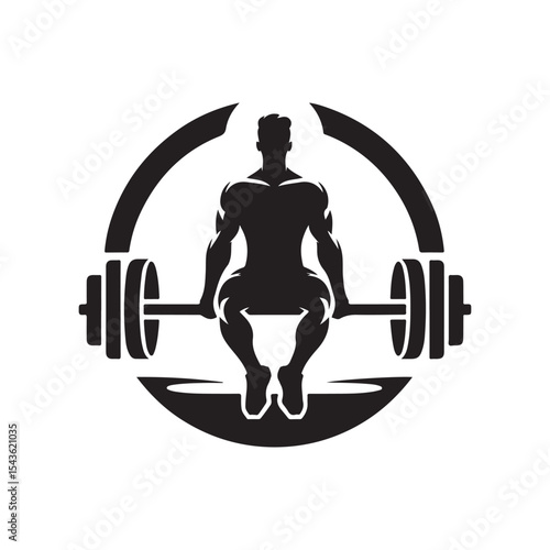 gym workouts vector silhouette clip art logo design illustration