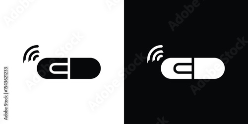 Dog microchip icon collection. line stroke icon. EPS 10