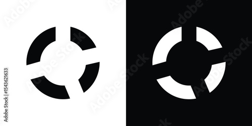 Donut chart icon collection. line stroke icon. EPS 10