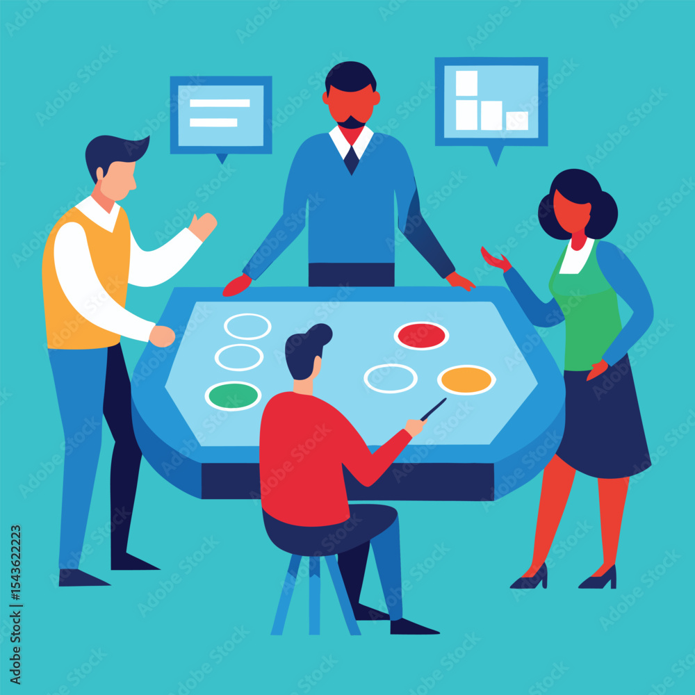 interactive touchscreen tablet used in high tech business meeting setup interactive touchscreen tablet used in high tech business meeting setup
