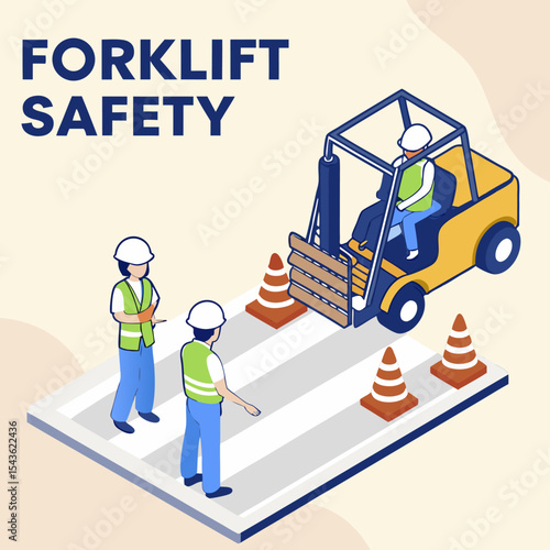 Supervisor conducts forklift training session where warehouse staff learn safe handling practices and hazard avoidance protocols.