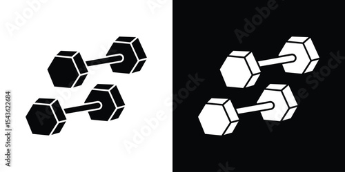 Dumbbell pair icon collection. line stroke icon. EPS 10