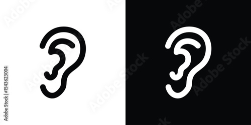 Ear icon collection. line stroke icon. EPS 10