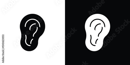 Ear icon collection. line stroke icon. EPS 10