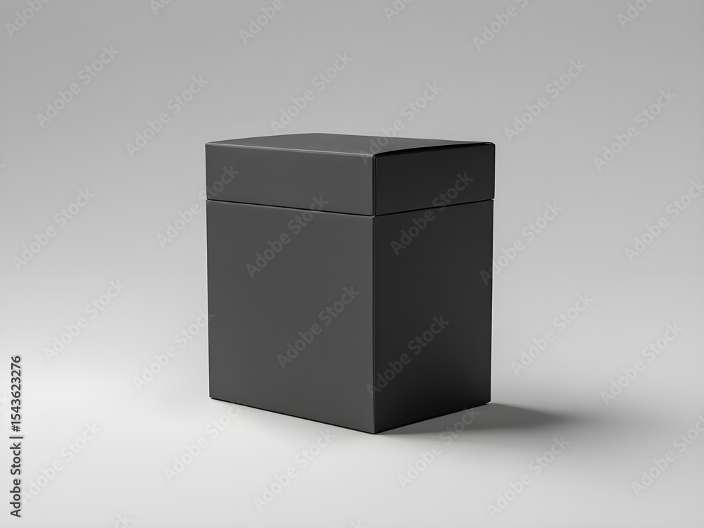 Fototapeta premium Minimalist Black Box Template for High-End Product Design.