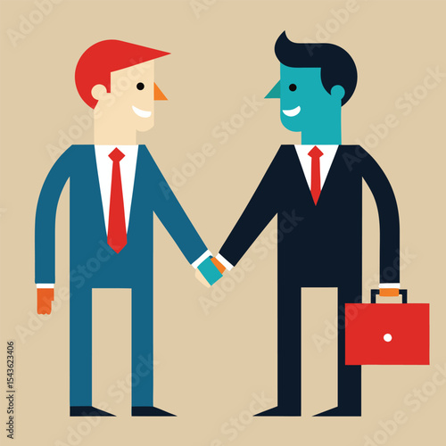 Corporate handshake between businessmen at deal closing agreement  