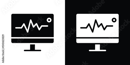 EKG monitor icon collection. line stroke icon. EPS 10