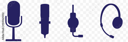 Microphone Icons set. variant microphone icon. Karaoke mic. Podcast microphone. web and mobile icons. vector illustration eps 10