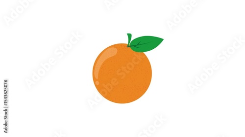 orange fruit animation . cartoon orange icon animation. transparent background. 