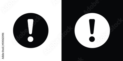 Exclamation button icon collection. line stroke icon. EPS 10