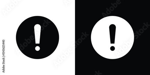 Exclamation button icon collection. line stroke icon. EPS 10