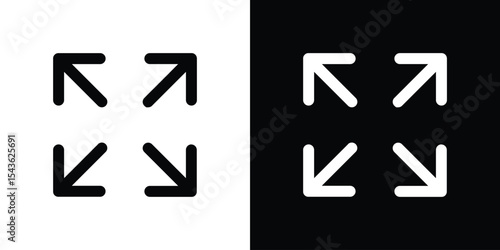Expand icon collection. line stroke icon. EPS 10