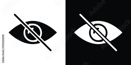 Eye crossed icon collection. line stroke icon. EPS 10