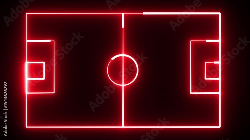Animation of sports stadium icon world cup stadium line icon. Neon soccer area. football stadium with neon, shiny lights.