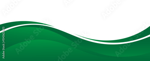 Vector green line background curve element with white space for text and message design, overlapping layers, vector