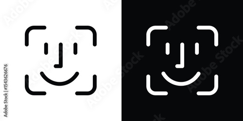 Face id icon collection. line stroke icon. EPS 10