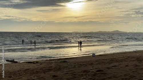 Beautiful sunset at pattaya beach
