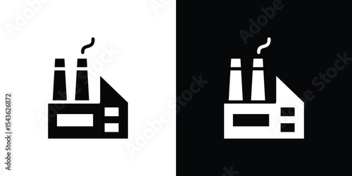 Factory icon collection. line stroke icon. EPS 10