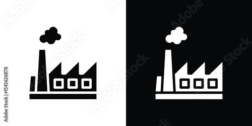 Factory icon collection. line stroke icon. EPS 10