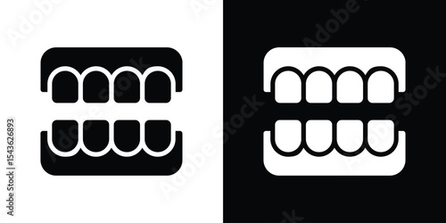 False jaw icon collection. line stroke icon. EPS 10