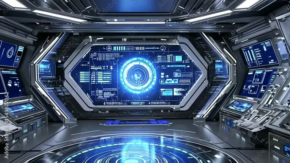 Futuristic Spaceship Bridge Interface Futuristic Spaceship Bridge Interface
