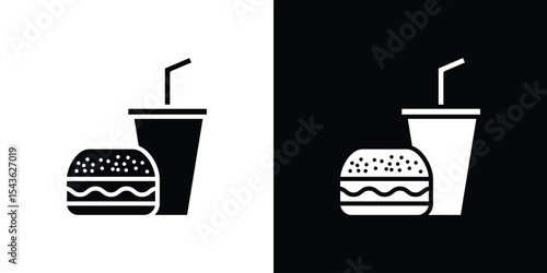 Fast food icon collection. line stroke icon. EPS 10